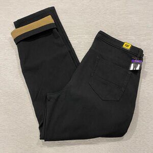 CAT Caterpillar Work Pants Mens 40 x 34 Black Canvas Fleece Lined Insulated